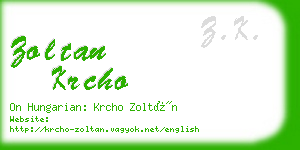 zoltan krcho business card